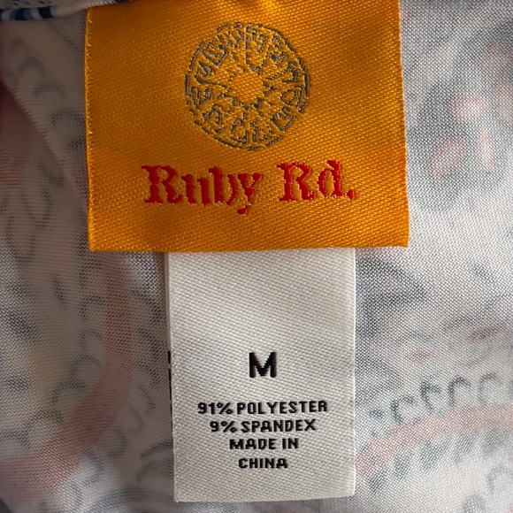 •Ruby Rd.• Paisley Short Sleeve Knit Top – Size Medium - Picture 2 of 8